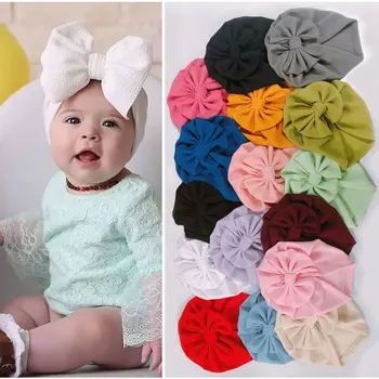 30pc/הרבה התינוק החדש בנים בנות שיער קשתות כובעי כותנה רך טורבן כובעים קשר כובעים כובע כובעים עבור פעוטות ילדים ילדים היילוד כמוסות