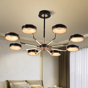 LED מודרנית נברשת חי פינת אוכל התאורה בחדר השינה צבע אור לשינוי התקרה נברשות המנורה עיצוב הבית מנורות