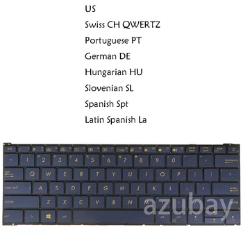 לנו שוויצרי CH הגרמנית הלטינית ספרדית פורטוגזית הונגריה בלגיה סלובניה SV קרואטית מקלדת ASUS ZenBook 3 UX390UA, עם תאורה אחורית