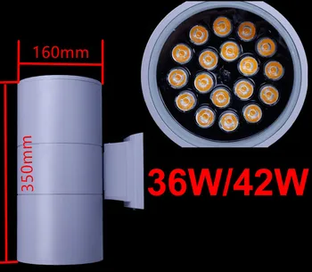 36W/42W/48W/60W/80WDouble LED אור הקיר מנורת קיר למעלה ולמטה אור LED מדרגות אור קיר רכוב חיצוני מלון לבן/לבן חם