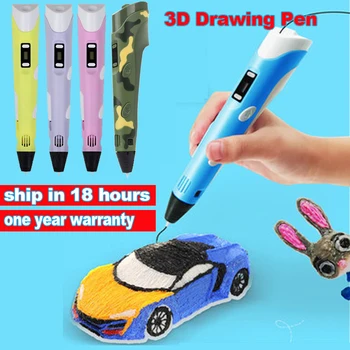 3D עט ילדים DIY מדפסת עט ילדים ציור עטים עם מסך LCD PLA נימה של 1.75 מ 
