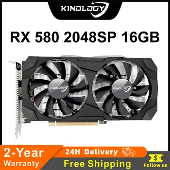 Kinology AMD RX 580 16GB המשחקים GDDR5 כרטיס גרפי GPU 256-bit PCI-E 3.0X16 RX580 16G המחשב השולחני וידאו Office