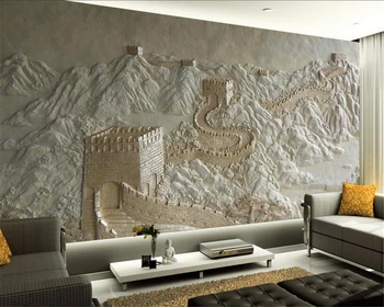 Beibehang טפט מותאם אישית החומה הגדולה הקלה הטלוויזיה הסינית רקע ציור הקיר עיצוב הסלון, חדר השינה, טפטים לקירות 3 d