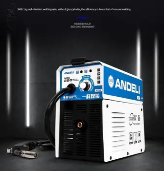 ANDELI דיגיטלי ביתי חד פאזי אן-בי-סי-250 מיני מכונת ריתוך לריתוך ללא גז השטף ליבה בנקאית מהפך רתך