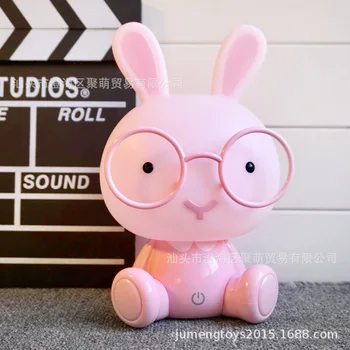 19cm ארנב חמוד מנורת לילה LED Touch עמעום השינה אווירה אור ילדה אנימציה בובה מנורת שולחן קישוט יום הולדת מתנה