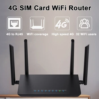 LTE CPE 4G נתב 300m CAT4 32 wifi משתמשים RJ45 WAN LAN אלחוטית מודם 4G כרטיס ה SIM-wifi הנתב