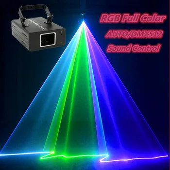 RGB צבע מלא קרן לייזר קו סורק מקרן DMX512 הבמה אפקט תאורה ריקוד מסיבת חג המולד אור, אור פליטת דיודה לייזר.