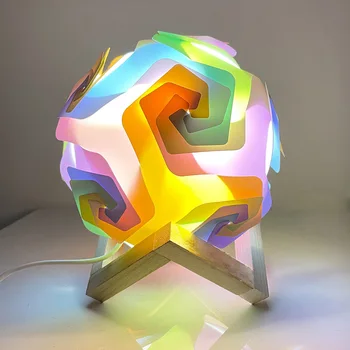 Creative DIY בלילה עץ בהיר ירח כדור בסגנון מודרני מנורת שולחן USB נטענת מנורת הלילה בבית עיצוב חדר השינה על מתנות