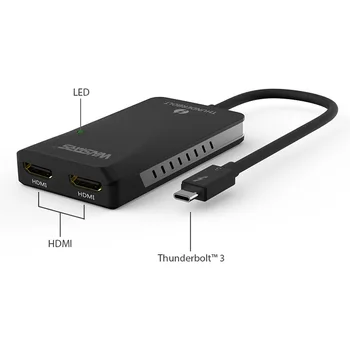 ברק 3 ל-Dual HDMI מתאם תצוגה 2 1 סוג c to HDMI adapter