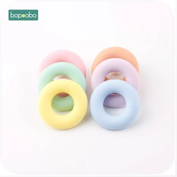 Bopoobo 5PC סיליקון טבעת Teether לעיסה BPA חופשי ובטוח Natual בקיעת שיניים אביזרי DIY אמנות מיטת תינוק צעצוע התינוק Teether