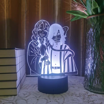 אנימה שד קוטלת גיליון אקריליק להבין את הלוח Mitsuri Obanai 3D Led לילה אור הבסיס עבור הילד מנגה המנורה מתנה Kimetsu לא Yaiba
