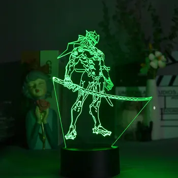 אוו משחק דמות שימאדה הגינג ' י 3D מנורות ניאון RGB Led אורות ליל מתנת יום הולדת חברים השולחן בחדר קישוט צבעוני Overwatches