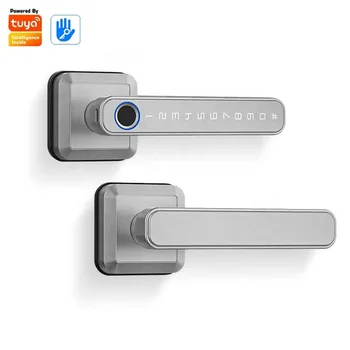 מנעול דיגיטלי דלת ביטחון Keyless ביומטרי סיסמה חכמה טביעת אצבע להתמודד עם המנעול בדלת הקדמית