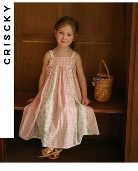 תינוק מתוק בנות פרחים הנסיכה 2023 שמלה ללא שרוולים פרחוני שמלת נסיכה ילדים ילדה שמלות בגדי ילדים