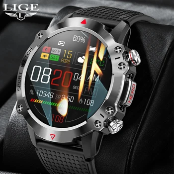 LIGE שעון חכם כושר גשש קצב לב צג חיצוני ספורט עמיד למים משולבת Bluetooth עבור IOS אנדרואיד Smartwatch