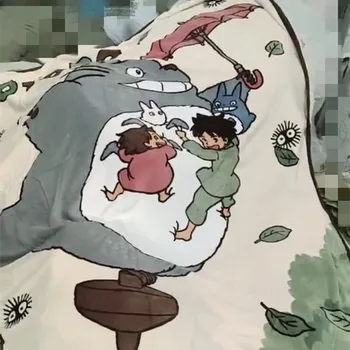 אנימציה יפנית טוטורו צמר שמיכת ילדים מצעים רכים תינוק מחותל לכסות את שוברים ילדים של תלמידים שמיכות הטקסטיל לבית