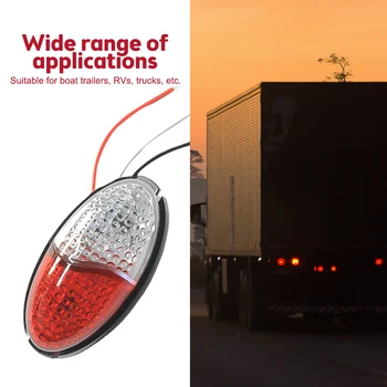 2/4PCS 12V 24V LED בצד תוחמים אזהרה אחורי פנס אחורי משאית טריילר משאית חיצוני אורות סגלגלים סיווג אור לבן אדום