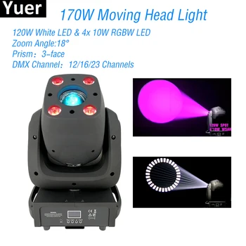 חדש 170W LED ספוט הראש נע אור 120W LED לבן 4x10W RGBW LED DMX512 הבמה השפעה DJ, דיסקו מסיבת אורות הראש נע