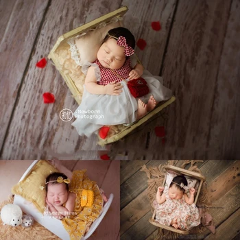 תינוק שרק נולד בנות צילום אביזרים פרחוניים השמלה בגימור עם תיק תלבושות סט סטודיו ירי צילומים צילום אביזרים