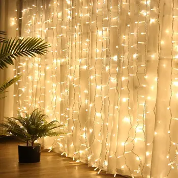 300 LED חלון וילון מחרוזת אור מסיבת חתונה בבית גן חדר השינה חיצוני מקורה קיר קישוטים
