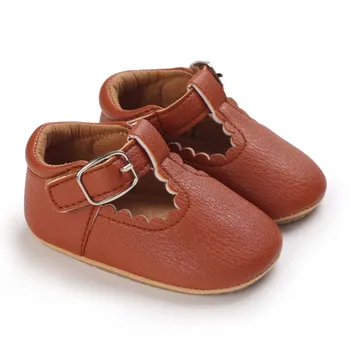 Rirusal תינוק נעליים פס עור PU בנים בנות Prewalker הפעוט סוליית גומי נגד החלקה הראשונה מהלכים התינוק מוקסינים