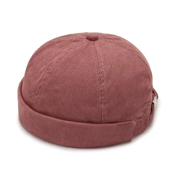 Brimless כובעים לגברים מתכוונן דוקר כובע מזדמן לא הכובע כובע מלח כובע כיפת גולגולת התגלגל שרוול כובע