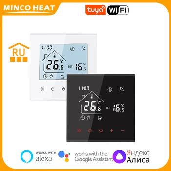 Minco חום חדש M4A Samrt Wifi Tuya התרמוסטט טמפרטורה בקר תצוגת LCD עבור חשמלי, חימום תת רצפתי/מים/גז. הדוודים