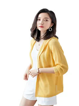 2022 קיץ חדשות גרסה קוריאנית אופנה ברדס מזדמן נשים מעיל שלושת-רבעי שרוול בצבע אחיד קרדיגן ז ' קט נשי N1555