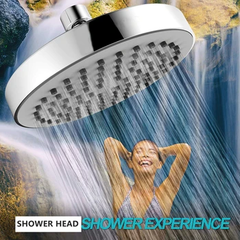 6 אינץ מקלחת Supercharged מלא אלקטרוליטי מקלחת גשם גג זרבובית Abs ראש מקלחת מלון השירותים בלחץ גבוה זרבובית