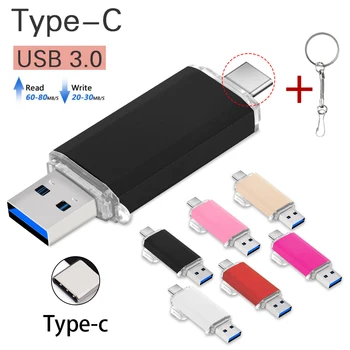 כונן הבזק מסוג USB במהירות גבוהה מסוג C כונן עט 512G 256G 64G 128G עמיד למים מקל USB 3.0 Pendrive על סוג C-מכשיר לוגו הלקוח