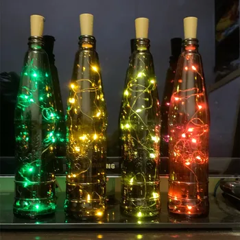 הוביל מסיבת חג האור חוטי נחושת אורות פקק בקבוק מנורת LED מחרוזות פיות מחרוזת מנורות גרלנד החתונה תפאורה חג המולד