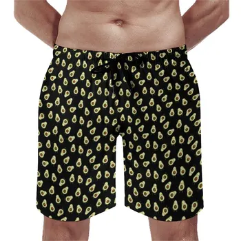 Kawaii חמוד אבוקדו לוח מכנסיים קצרים של הגברים פירות הדפסה קצרים חוף חם הדפסה בגד ים מידות גדולות