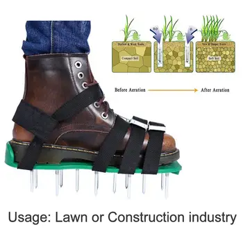 Aerator הנעליים הכבדות הדשא Aerating סנדלים עם קוצים גודל אחד מתאים לכל הגינה Aerating כלי מפחית את הסכך
