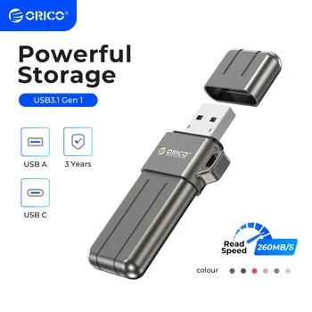 ORICO 256GB USB 3.2 כונן עט 260MB/S אלומיניום USB פלאש כונן 128GB 64GB 32GB צבעוני Pendrive עבור סוג-C אנדרואיד מיקרו/PC