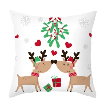 הציפית חג מולד קריקטורה מודפסת כרית כיסוי עיצוב הבית כותנה כרית בד כיסויים לכריות של הספה במקרים הכרית