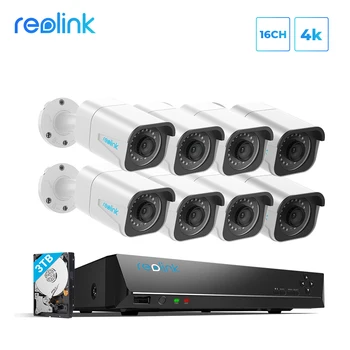 אדם/רכב זיהוי Reolink RLK16-800B8-A 4K 8MP אולטרה HDD, מערכת מצלמות 16ch פו NVR&8 פו מצלמות IP חיצונית מעקב ערכת