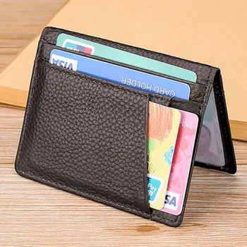 סלים מיני הארנק קצר עור PU זיהוי מחזיקי כרטיס אשראי, רשיון נהיגה לכסות גברים, נשים, עסקים הארנק שני לקפל את הארנק.