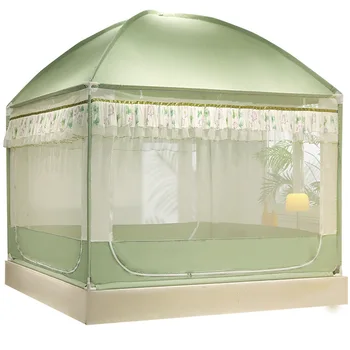 סגנון הנסיכה שלוש פתח האוהל המיטה יושב כילה נגד יתושים תינוק אנטי-סתיו רוכסן רשת יתושים בבית קישוט חדר השינה מיטת אפיריון