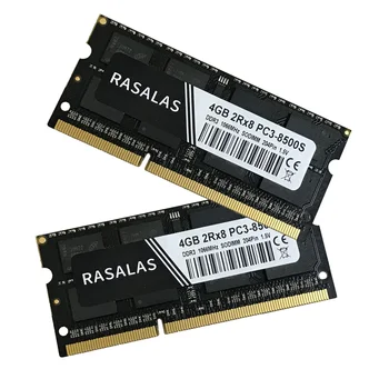 Rasalas DDR3 DDR4 RAM 4GB 8GB PC3 - 8500S 10600S 12800S 1066/1333/160Mhz, so-DIMM-1.5 V מחברת 204Pin זיכרון נייד Sodimm לא-ECC