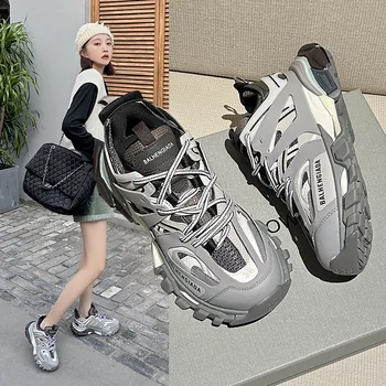 עבה עם סוליות פריז, דור שלישי אבא נעלי נשים נוחות לנשימה תכליתי כמה אינטרנט בסגנון סלבריטי