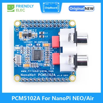 FriendlyELEC NanoHat PCM5102A,DAC אודיו צ 'יפ ו-NS' רעש נמוך,384kHZ 32bit תואם עם NanoPi ניאו/NEO אוויר