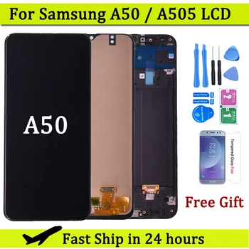 עבור Samsung Galaxy A50 SM-A505FN/DS A505F/DS A505 מסך מגע LCD דיגיטלית עם מסגרת עבור Samsung A50 lcd