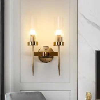 זהב מנורת קיר סלון בעיצוב יוקרתי תאורה פנימית חדר השינה ליד המיטה מנורה נורדי אור LED תפאורה הביתה מתנה Lampara