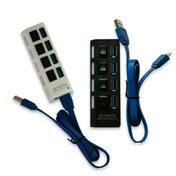 נייד יחיד יציאת USB3.0/USB2.0 Hub 7 נמל/4 יציאות עם פתח אור רכזת מפצל עבור מקלדת עכבר (ללא אספקת חשמל)