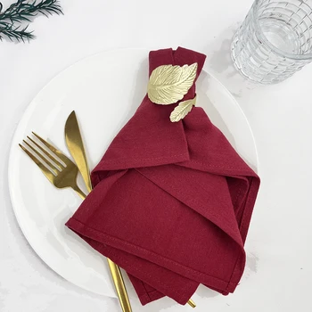 12PCS 30x45cm מפיות בד מוצק כותנה Serviettes רך רחיץ לשימוש חוזר עבור מסיבות חתונה במסעדה חג המולד עיצוב שולחן