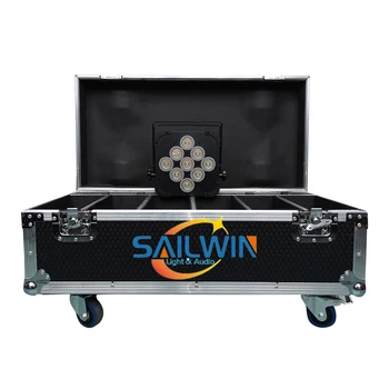 Sailwin 9*15W 5in1 RGBAW מופעל באמצעות סוללה Wifi LED שטוח נקוב אור,LED דק Par עם 6in1 טעינה דרך מקרה