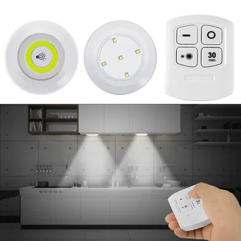 LED תחת אור Cabinet אלחוטית ניתן לעמעום אורות ליל שליטה מרחוק ארון מנורה עבור חדר השינה המטבח מדרגות תאורה