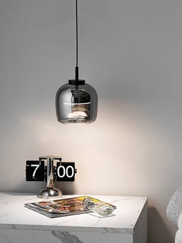 המנורה שליד המיטה בחדר השינה נברשת מודרנית מינימליסטי בדרגה גבוהה רב-קו זכוכית 2023 החדר החדש Zhongshan מנורות